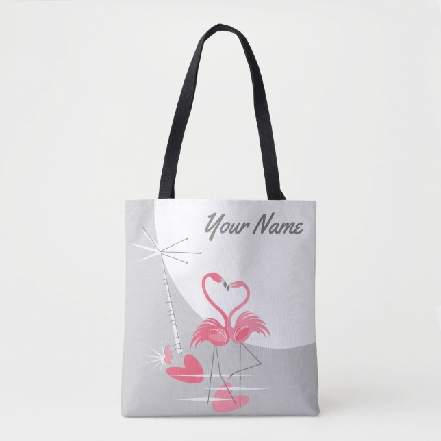 Bolsa Tote Flamingo Love Large Moon Name tobag (Frente)