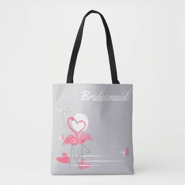 Bolsa Tote Flamingo Love Side Bridesmaid tobag (Frente)