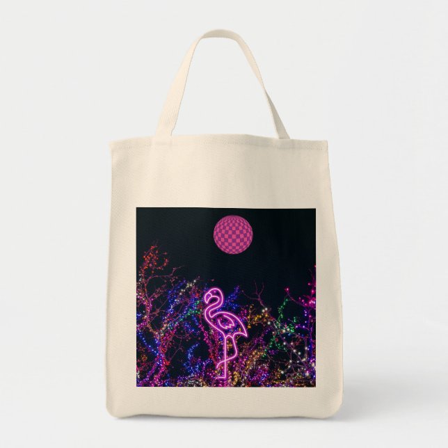 Bolsa Tote Flamingo na festa de dança. (Frente)