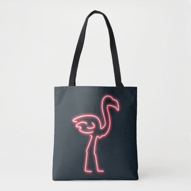 Bolsa Tote Flamingo no Neon Pink (Frente)