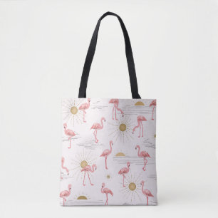 Bolsa Tote Flamingo no sapato de solário desenhado sem solda