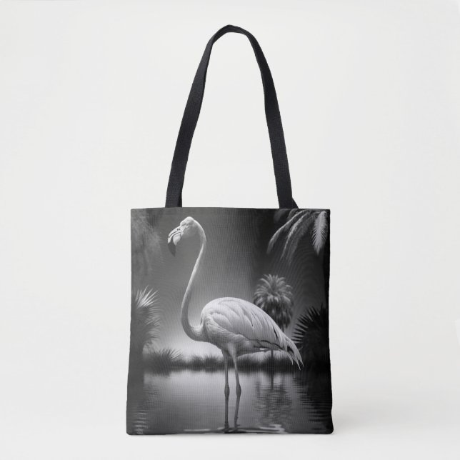 Bolsa Tote Flamingo numa Piscina (Frente)