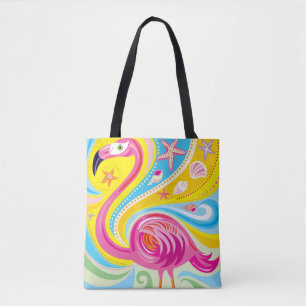 Bolsa Tote Flamingo Rosa com Estrela do Mar