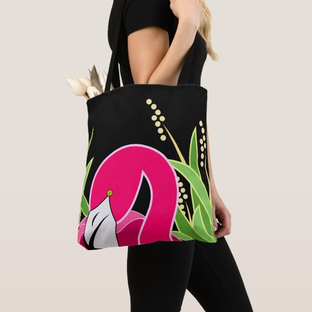 Bolsa Tote Flamingo Rosa Estilizado (Close Up)