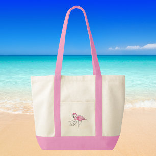 Bolsa Tote Flamingo Rosa Oh Bloqueio Eu tenho 50