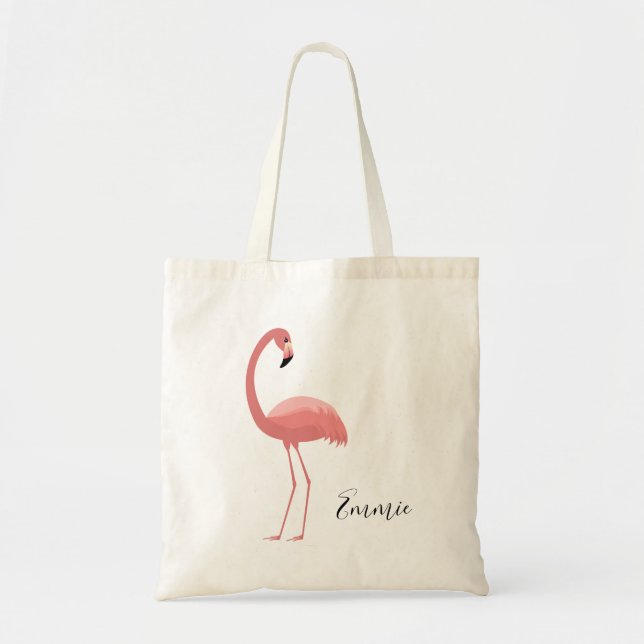 Bolsa Tote Flamingo Rosa Personalizado (Frente)