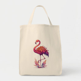 Bolsa Tote Flamingo Rosa Silencioso Em Pé Calma