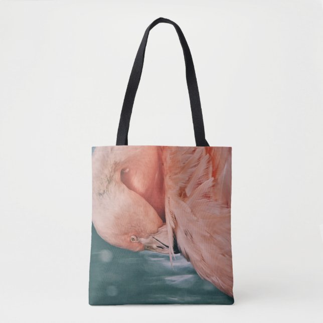 Bolsa Tote Flamingo rosa toma um Arco de Arte Toalha (Frente)