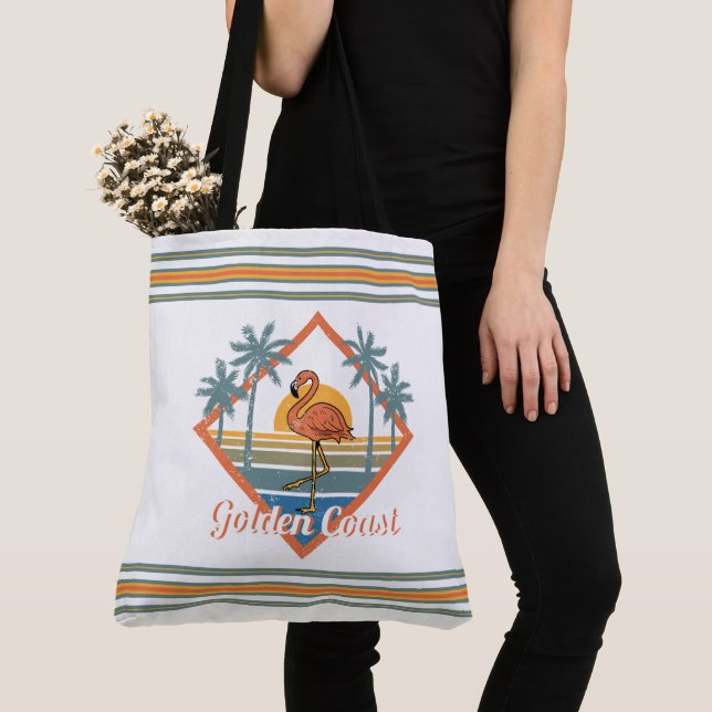 Bolsa Tote Flamingo Sunset da Costa do ouro (Close Up)