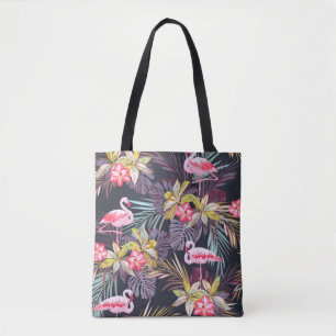 Bolsa Tote Flamingo Tropical: Padrão sem costura de verão