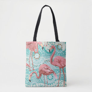 Bolsa Tote Flamingo Tropical: Vintage Floral Wallpaper