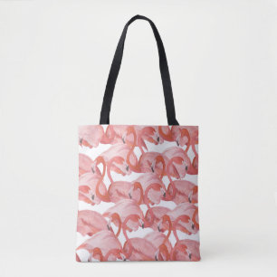 Bolsa Tote Flamingo Watercolor: Padrão Invisível