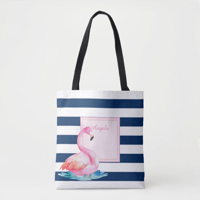 Bolsa Tote Flamingos Adoráveis, Limpados Modernos (Frente)