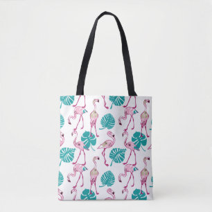 Bolsa Tote Flamingos cor-de-rosa