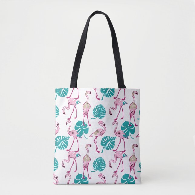 Bolsa Tote Flamingos cor-de-rosa (Frente)