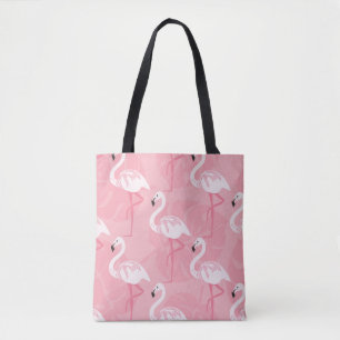 Bolsa Tote flamingos cor-de-rosa: ilustração da safra.