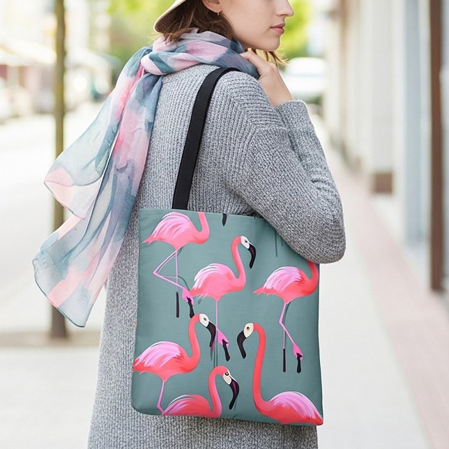 Bolsa Tote flamingos cor-de-rosa retrorreflectores (Criador carregado)