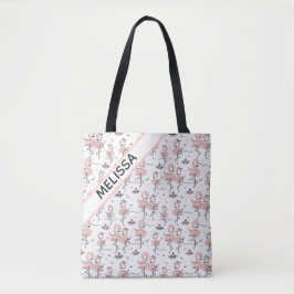 Bolsa Tote Flamingos e Caranguejos