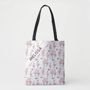 Bolsa Tote Flamingos e Caranguejos 