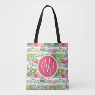 Bolsa Tote Flamingos E Stripes Monograma