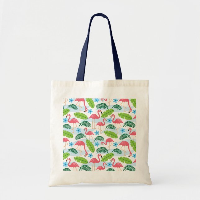 Bolsa Tote Flamingos no Saco de Tote do Paraíso (Frente)