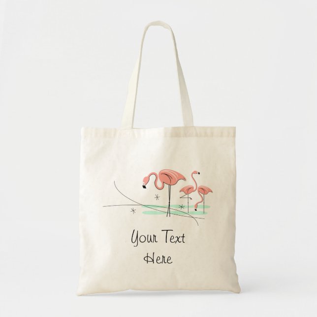 Bolsa Tote Flamingos Ocean Trio 3 "Texto" (Frente)
