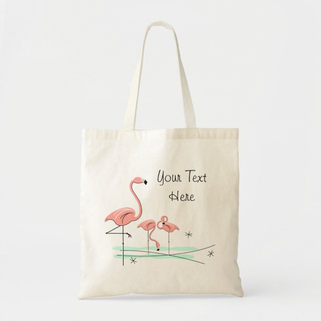 Bolsa Tote Flamingos Ocean Trio 4 'Texto' (Frente)