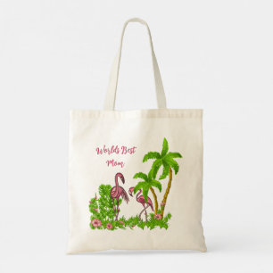 Bolsa Tote Flamingos Tropicais e Flores Tote Bag