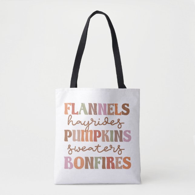 Bolsa Tote Flannels Pumpkins Bonfire (Frente)