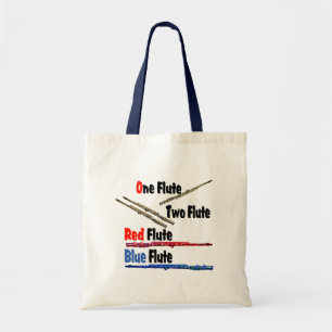 Bolsa Tote Flauta Azul Vermelho
