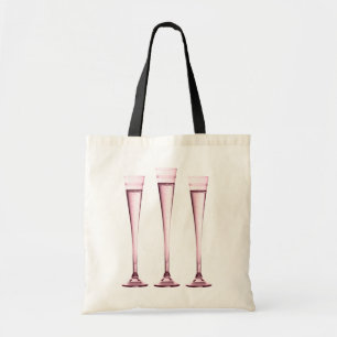 Bolsa Tote Flautas de Champagne cor-de-rosa