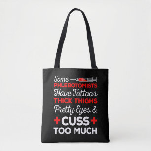 Bolsa Tote Flebotomista Engraçado Gift Tattoos Coxas Espessas