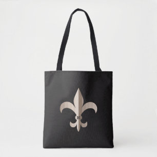 Bolsa Tote Fleur de lis listrada