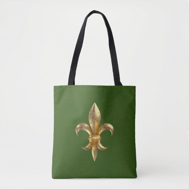 Bolsa Tote Fleur de Lys brilhante cortado (Frente)