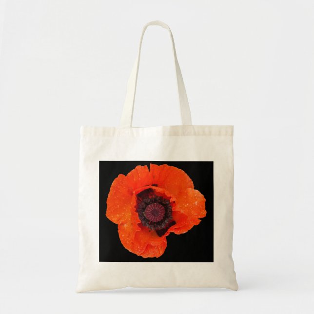 Bolsa Tote fleur de pavot après la pluie (Frente)