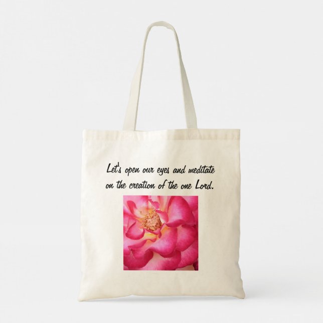 Bolsa Tote fleurs nature belle douce printemps feuilles joie (Verso)
