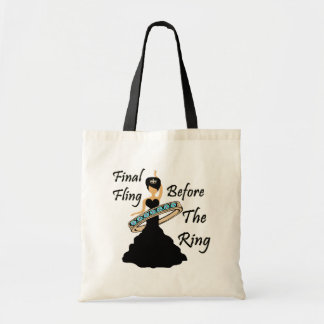 Bolsa Tote Fling final antes do fundo do branco do anel