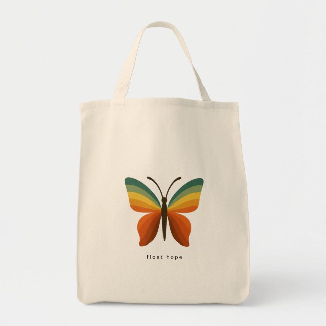 Bolsa Tote Float Hope Retro Rainbow Butterfly Tote (Frente)