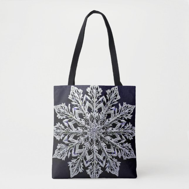 Bolsa Tote Floco de neve 3d (Frente)