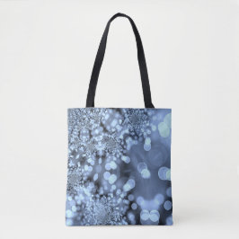Bolsa Tote Floco de neve azul de prata de Natal