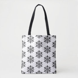 Bolsa Tote Floco de Neve Minimalista Preto e Branco