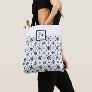Bolsa Tote Floco de neve monograma personalizado