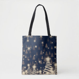 Bolsa Tote Flocos de neve abstrato. Ilustração 2d. Santo Chri