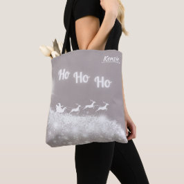 Bolsa Tote Flocos de neve de inverno brancos sob Papais noeis