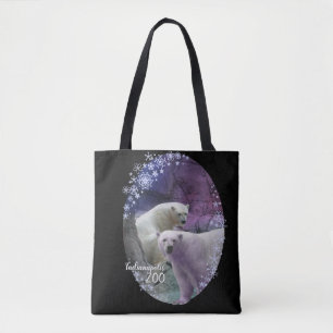 Bolsa Tote Flocos de neve do urso polar do jardim zoológico