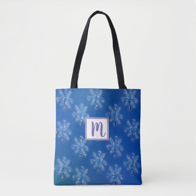 Bolsa Tote Flocos de Neve Monograma (Frente)