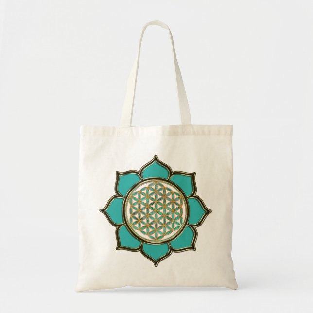 Bolsa Tote Flor a vida Lotus - türkis (Frente)