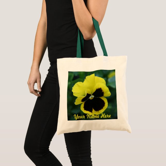Bolsa Tote Flor amarela personalizada (Frente (produto))