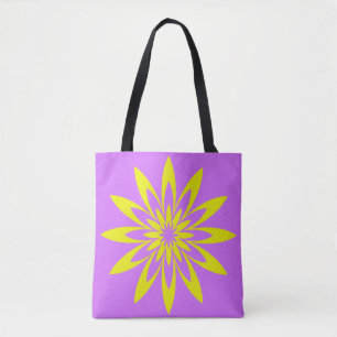 Bolsa Tote Flor Amarela Roxa