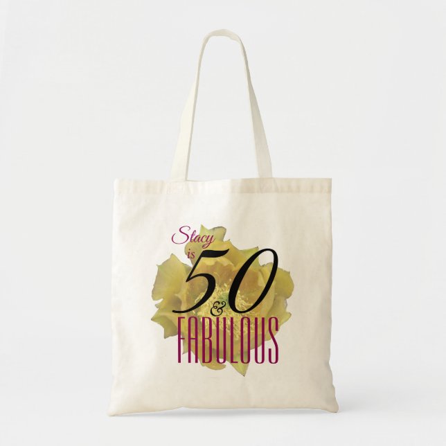 Bolsa Tote Flor amarelo de cacto 50 e aniversário fabuloso (Frente)